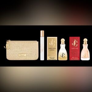 💫 Jimmy Choo Set with Gold Glitter Pouch